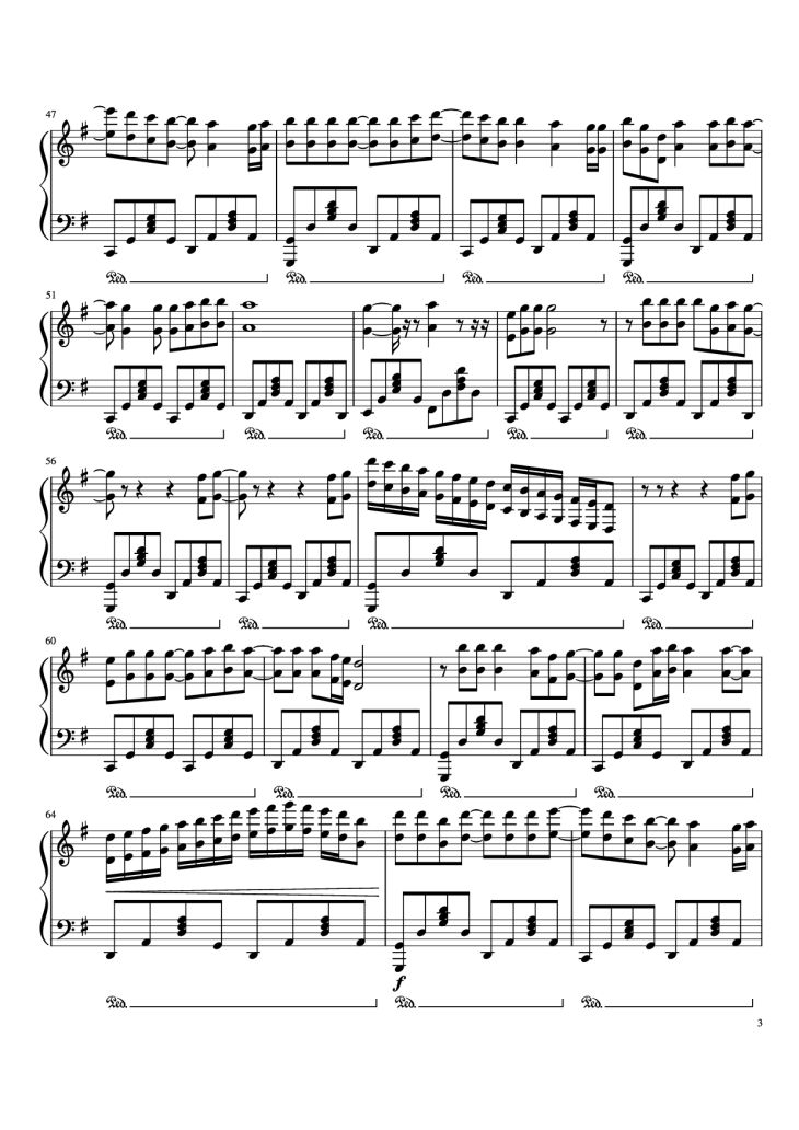 Page 3 of the piano sheet music PDF Piano – When you Say Nothing At All Piano by Undefined