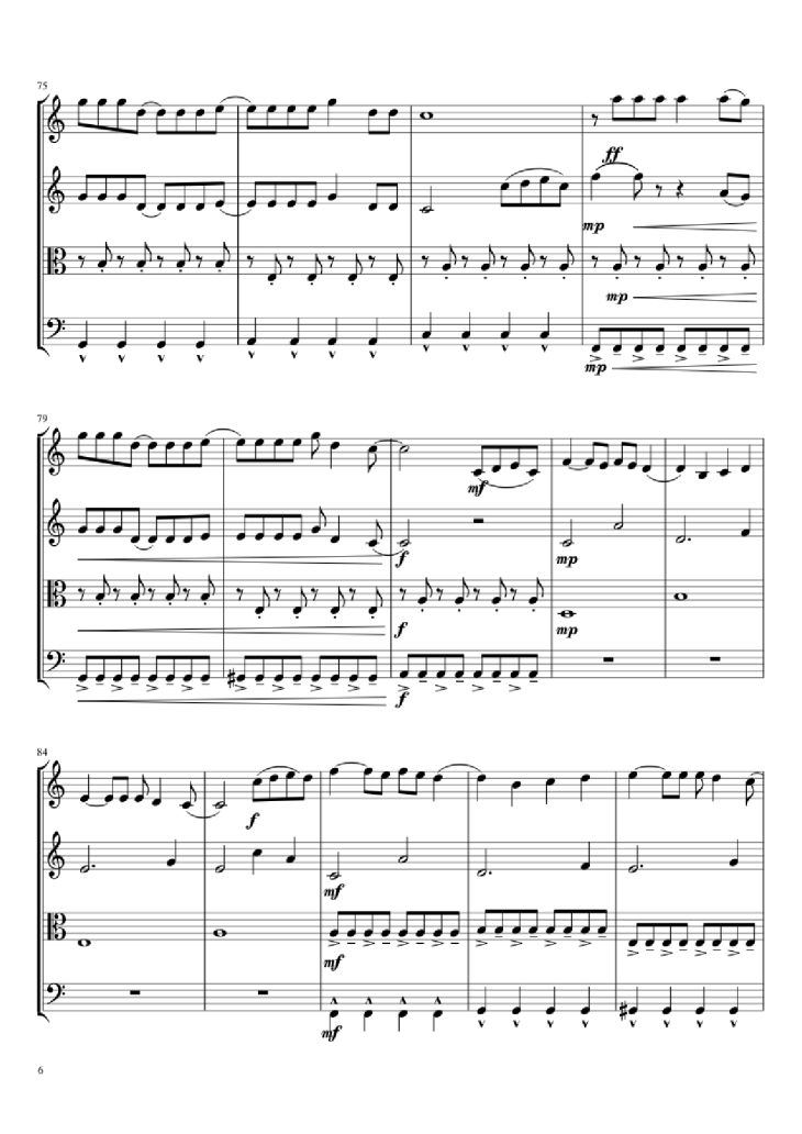 Page 6 of the piano sheet music PDF – Mal Romance Violin by Lady Gaga Arr. by Potter