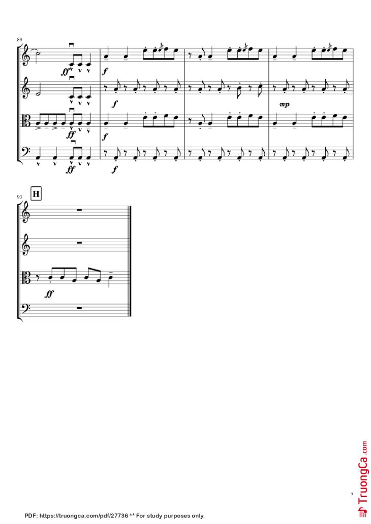 Page 7 of the piano sheet music PDF – Mal Romance Violin by Lady Gaga Arr. by Potter