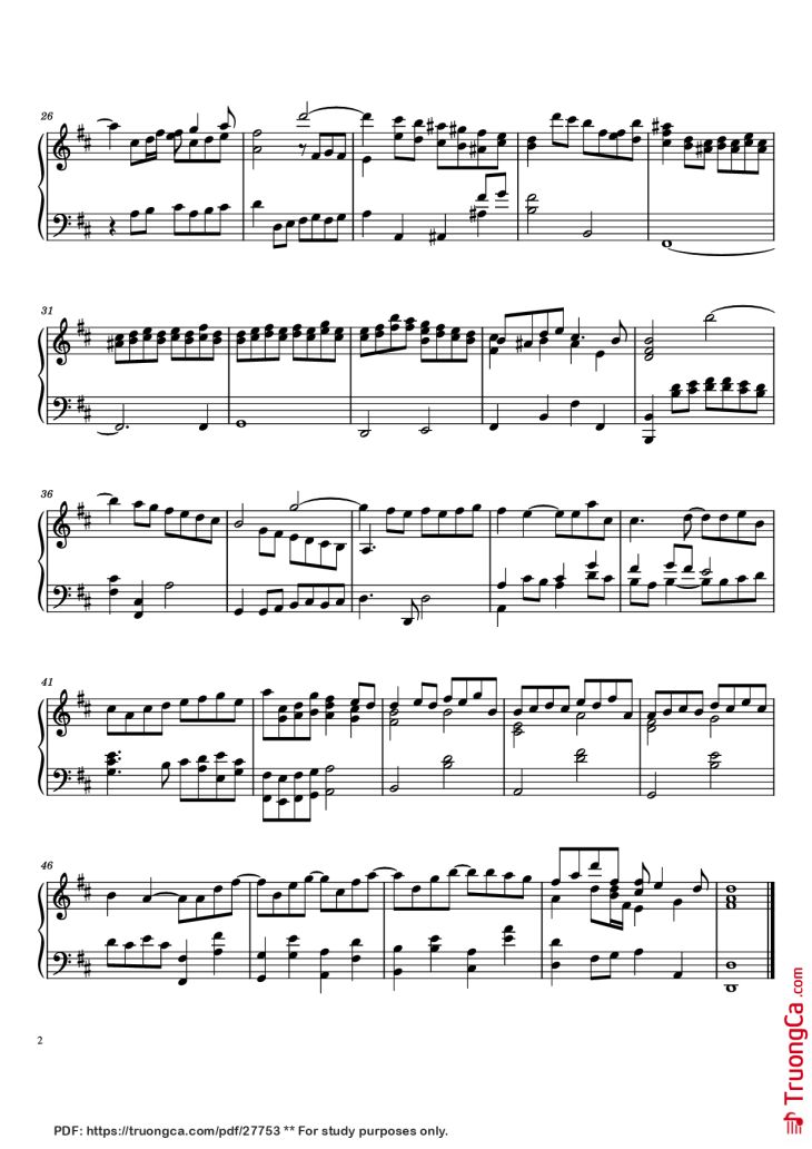 Page 2 of the piano sheet music PDF Piano – The Arts and the Hours (Les Boréades) Piano by Víkingur Ólafsson / Jean-Philippe Rameau