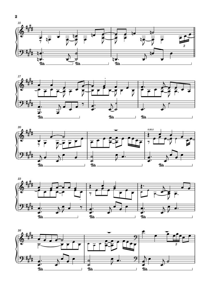 Page 2 of the piano sheet music PDF Piano – 