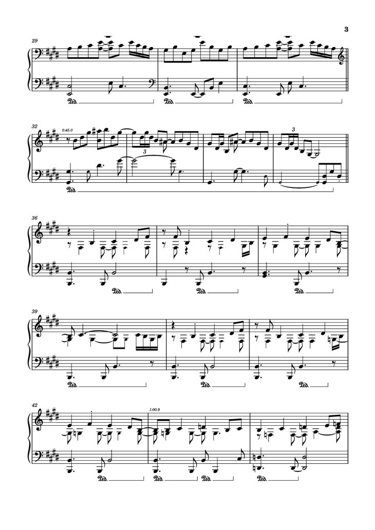 Page 3 of the piano sheet music PDF Piano – 