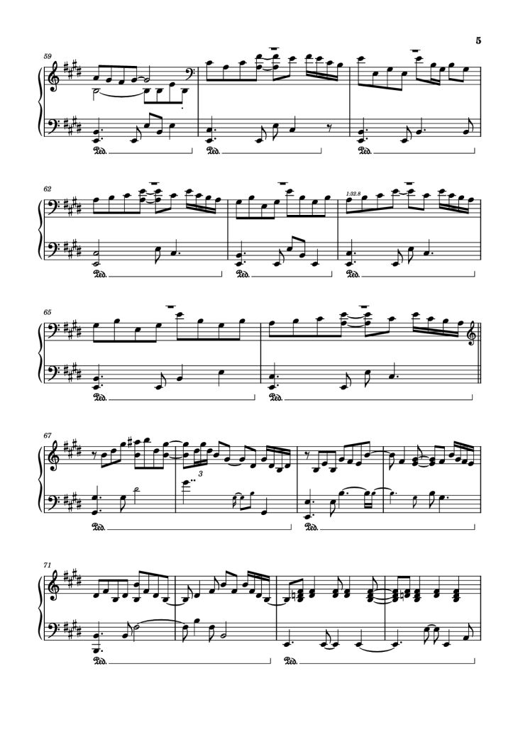 Page 5 of the piano sheet music PDF Piano – 