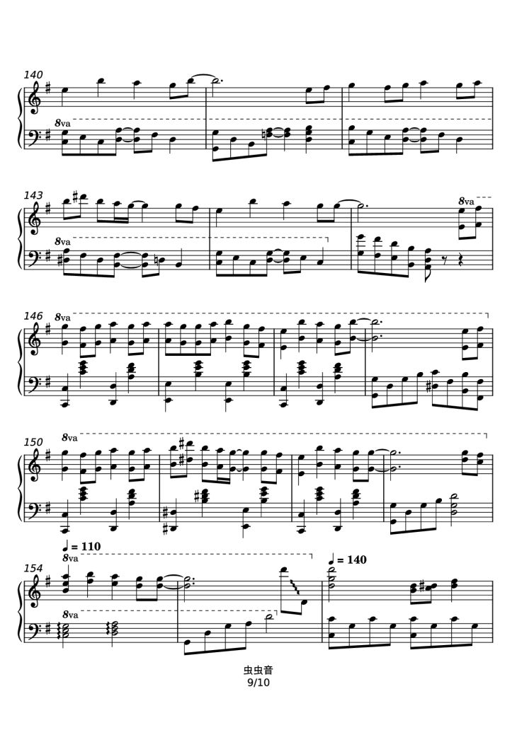 Page 9 of the piano sheet music PDF – Haru Uta - Ikimono-gakari Piano by 名侦探柯南