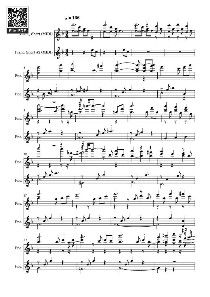 Page 1 of the piano sheet music PDF Piano – score-5bdfbd0626702694b8d652a63c658d6b Piano by Undefined