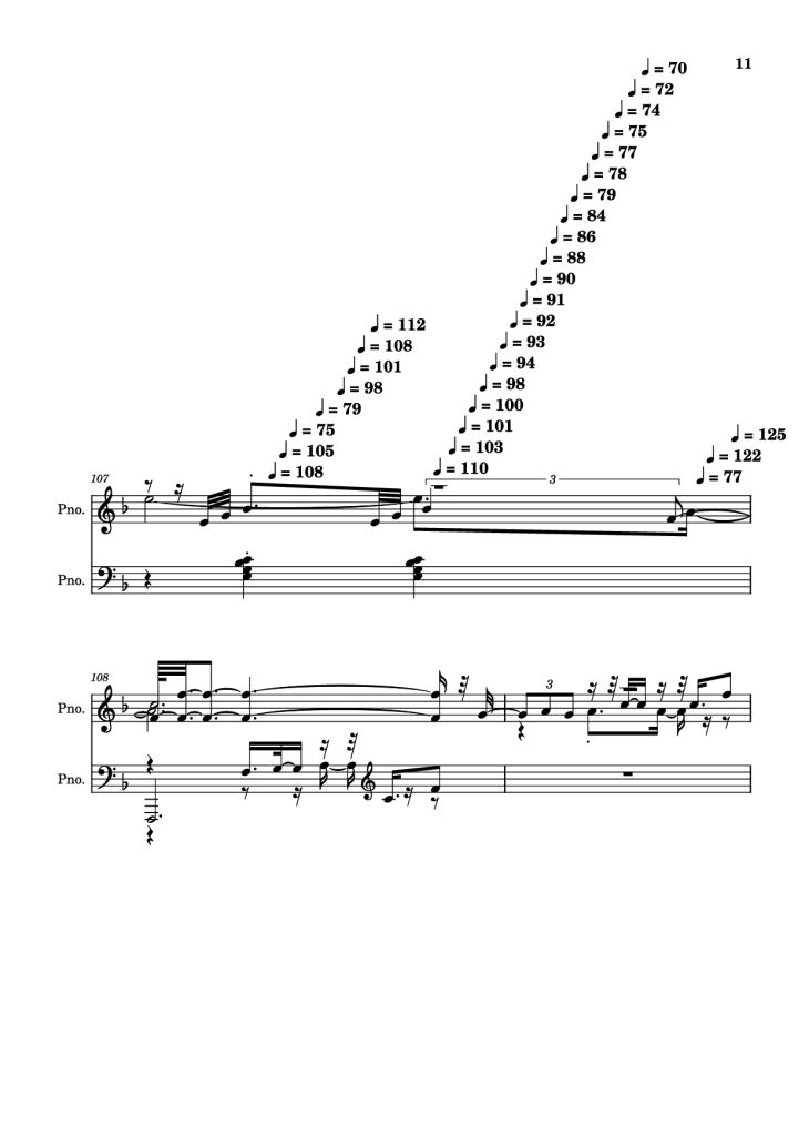 Page 11 of the piano sheet music PDF Piano – score-5bdfbd0626702694b8d652a63c658d6b Piano by Undefined