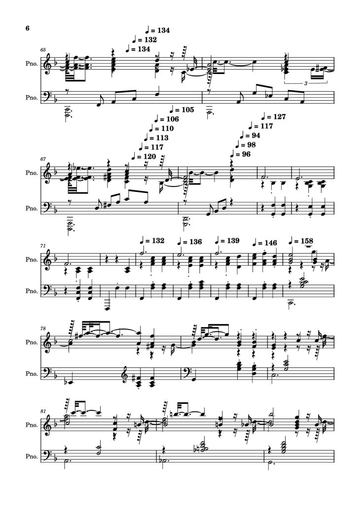 Page 6 of the piano sheet music PDF Piano – score-5bdfbd0626702694b8d652a63c658d6b Piano by Undefined