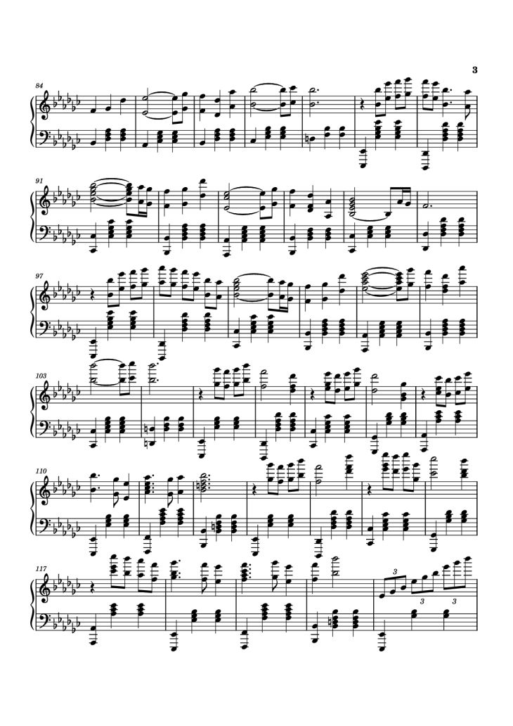 Page 3 of the piano sheet music PDF Piano – Ofelia Piano by Juan Arenosa