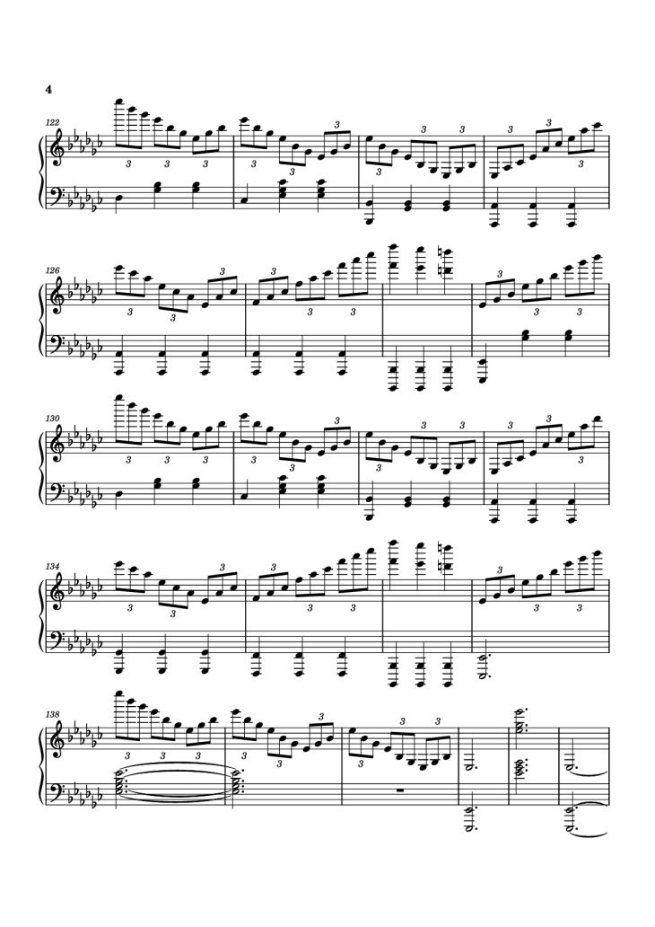 Page 4 of the piano sheet music PDF Piano – Ofelia Piano by Juan Arenosa