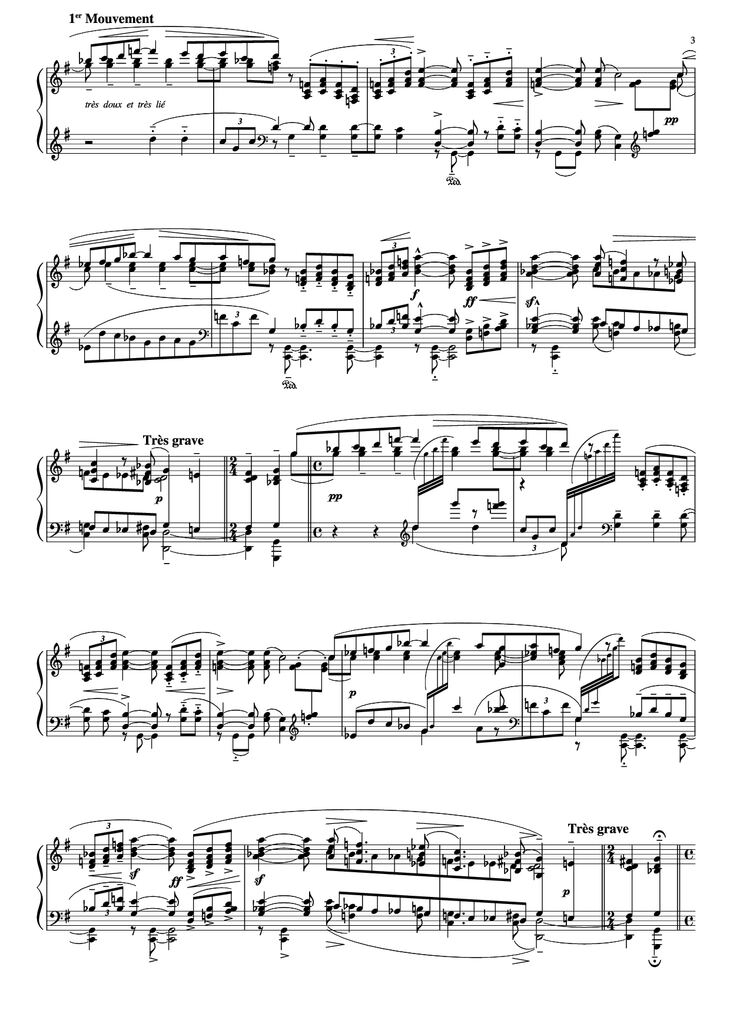 Page 3 of the piano sheet music PDF Piano – PAVA N E Piano by Maurice  Ravel