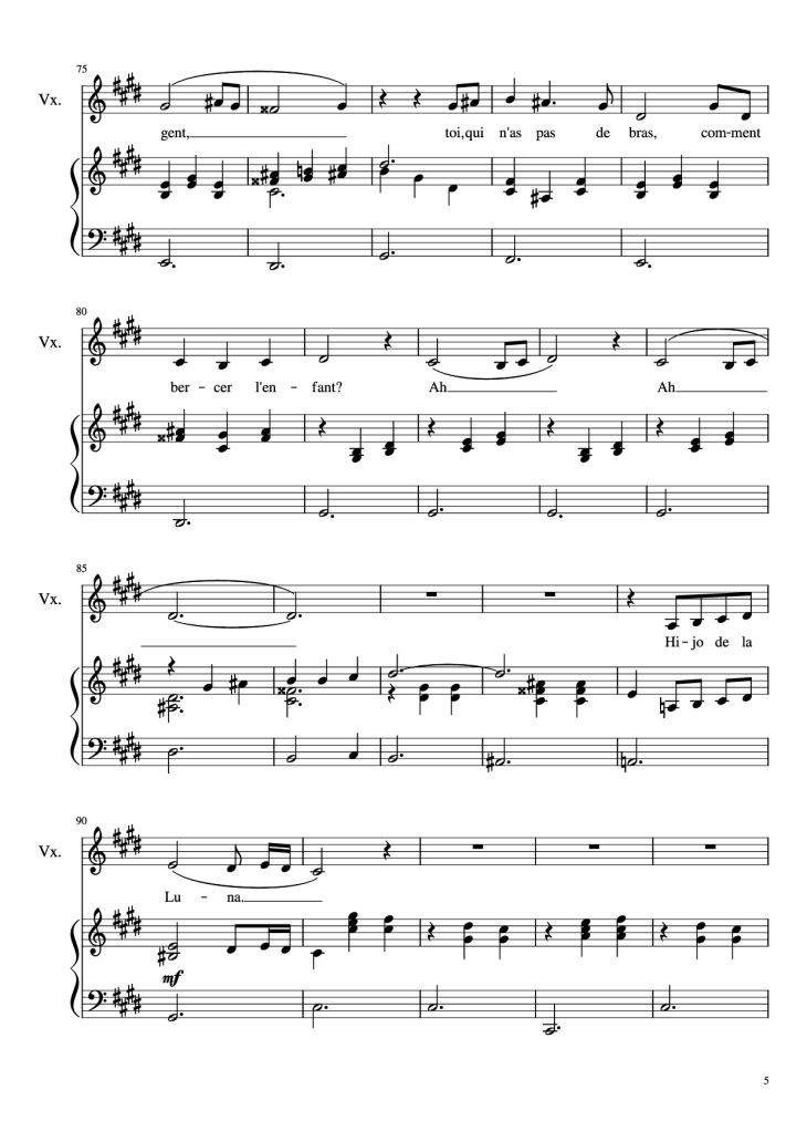 Page 5 of the piano sheet music PDF Piano – Dis-moi Lune d