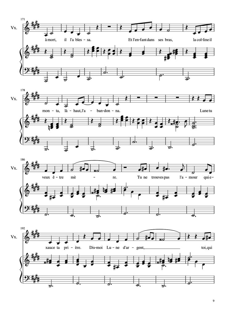 Page 9 of the piano sheet music PDF Piano – Dis-moi Lune d