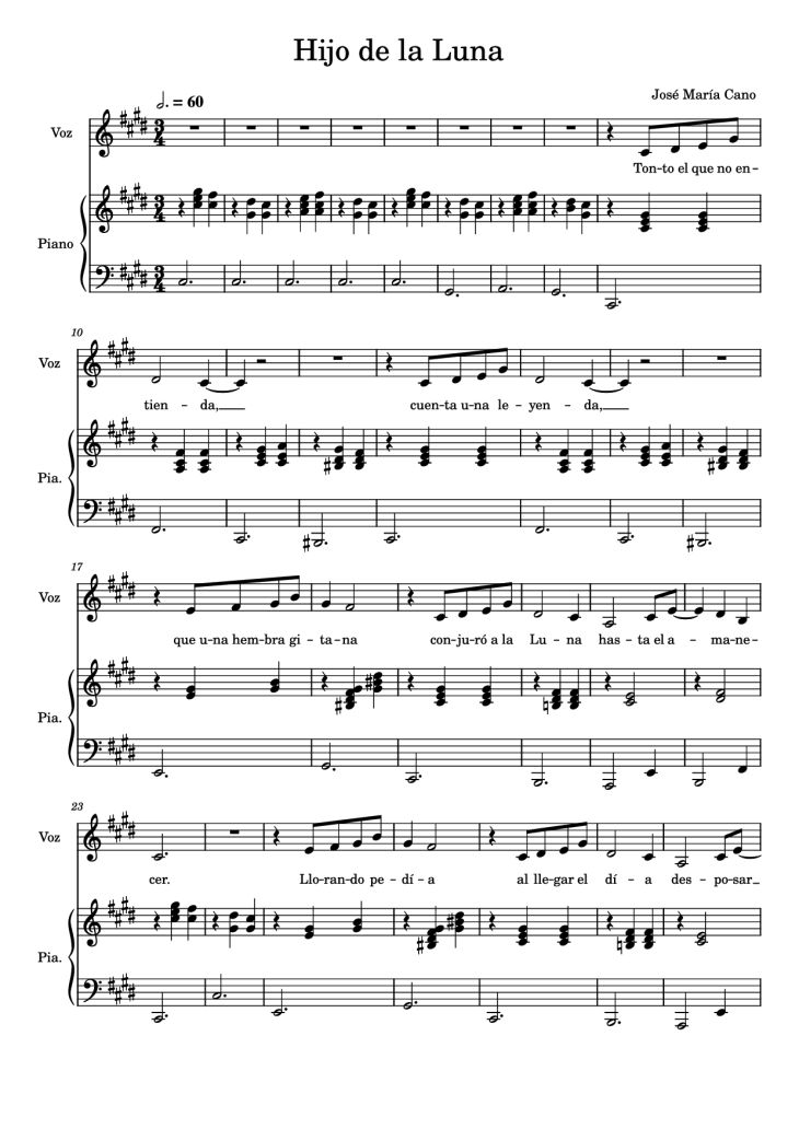 Page 1 of the piano sheet music PDF Piano – Hijo de la Luna Piano by Undefined
