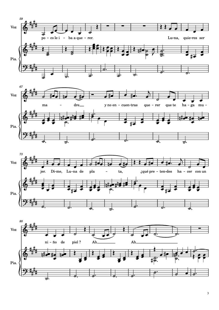 Page 3 of the piano sheet music PDF Piano – Hijo de la Luna Piano by Undefined