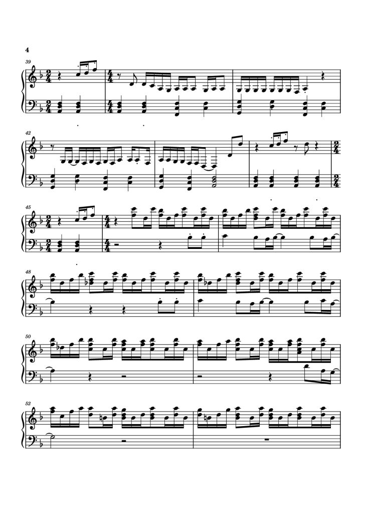 Page 4 of the piano sheet music PDF Piano – Another Man