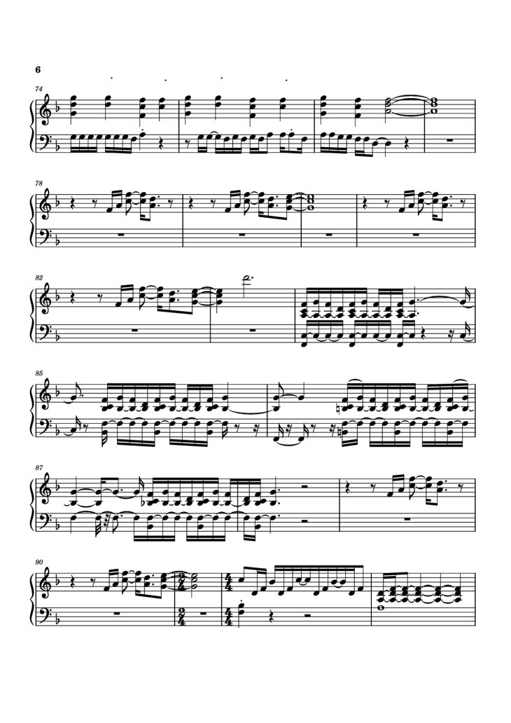 Page 6 of the piano sheet music PDF Piano – Another Man