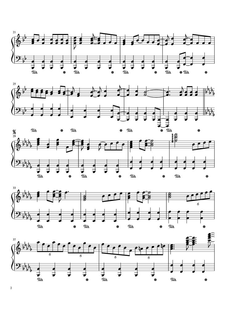 Page 2 of the piano sheet music PDF – I