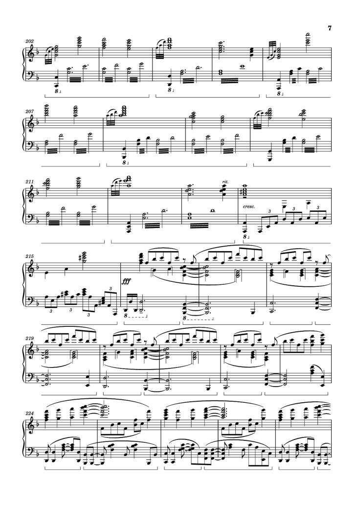 Page 7 of the piano sheet music PDF Piano – Sincerely Piano by Original Artist: TRUE