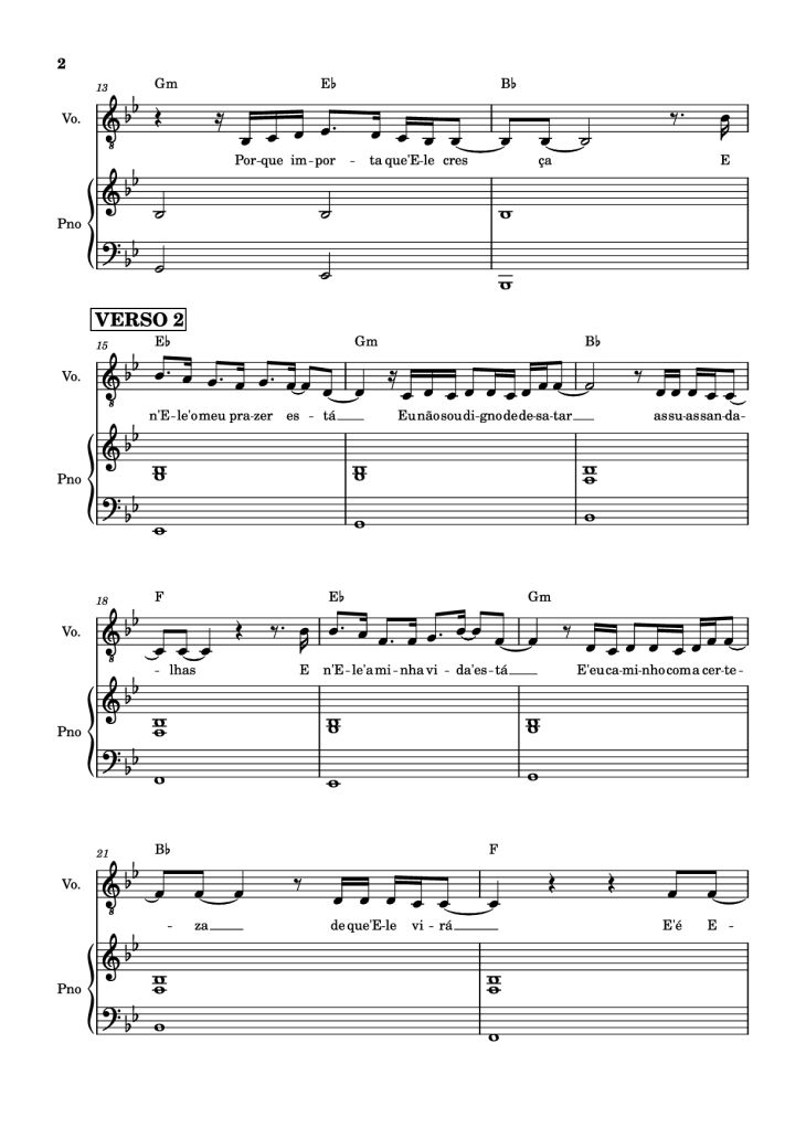 Page 2 of the piano sheet music PDF Piano – É ELE Piano by Drops INA