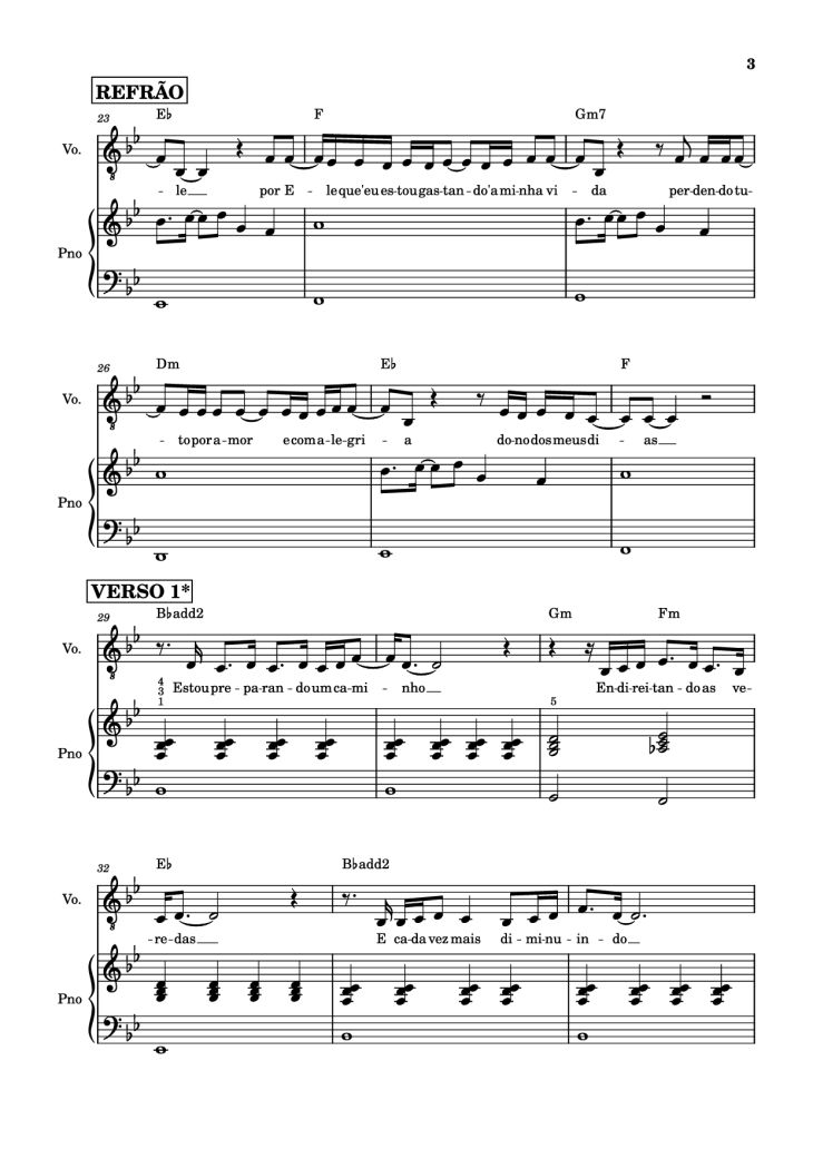 Page 3 of the piano sheet music PDF Piano – É ELE Piano by Drops INA