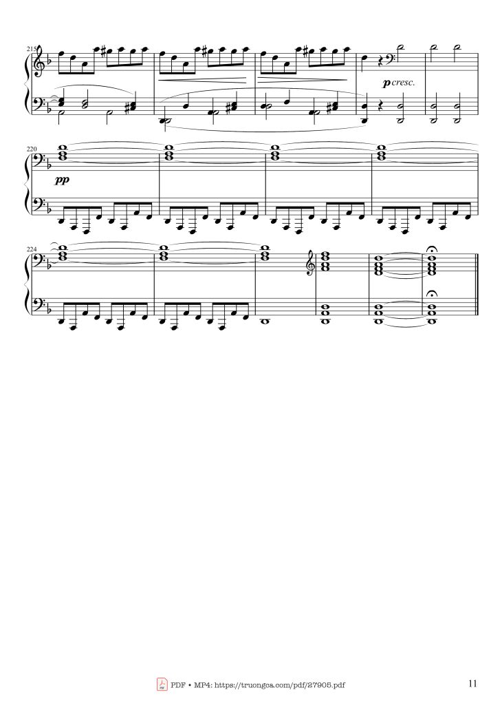 Page 11 of the piano sheet music PDF Piano – Sonate No. 17, Tempest (1st Movement) by Ludwig van Beethoven