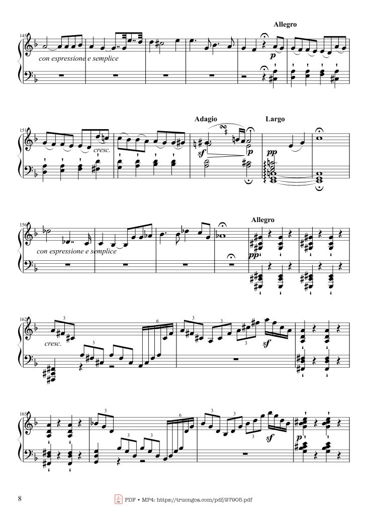Page 8 of the piano sheet music PDF Piano – Sonate No. 17, Tempest (1st Movement) by Ludwig van Beethoven