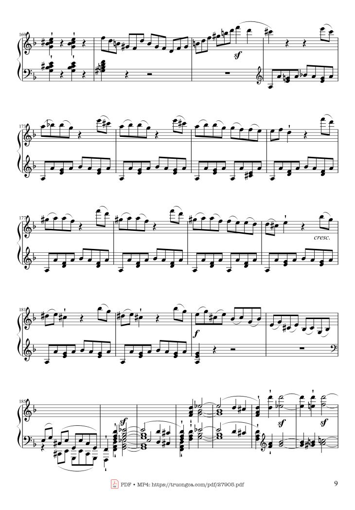 Page 9 of the piano sheet music PDF Piano – Sonate No. 17, Tempest (1st Movement) by Ludwig van Beethoven