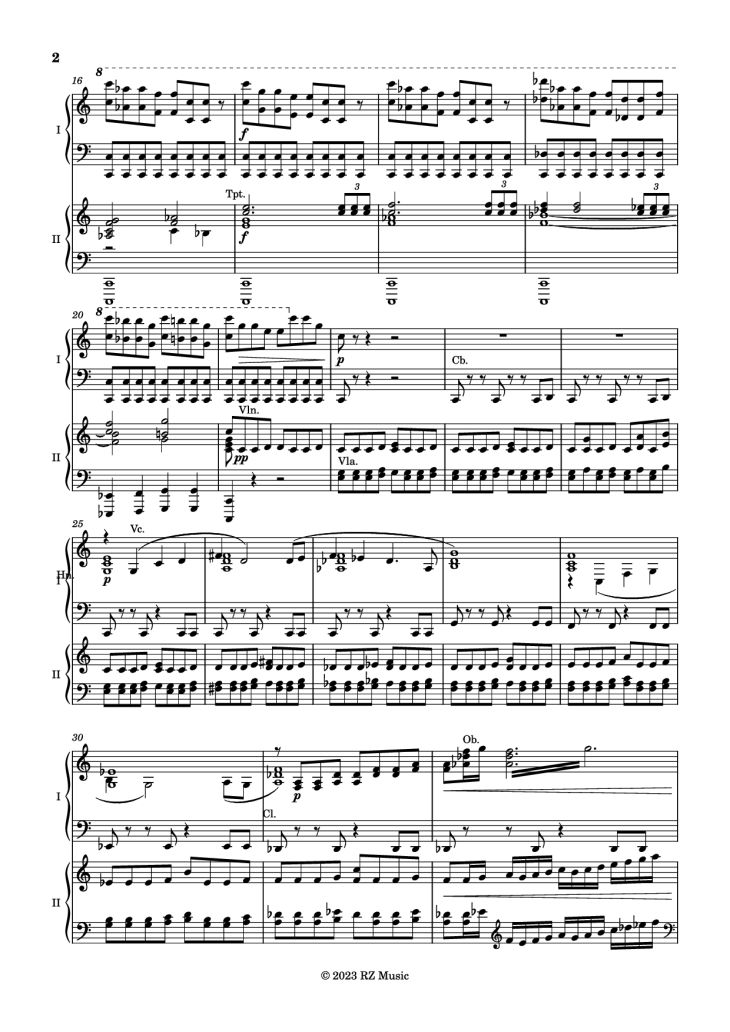Page 3 of the piano sheet music PDF Piano – Zenith Piano by Ryan Zhu