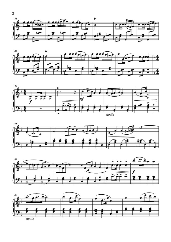 Page 2 of the piano sheet music PDF Piano – Song Of The Toreador Piano by George Bizet