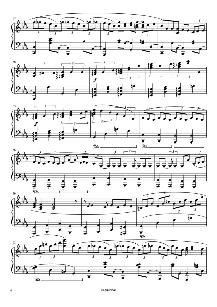 Page 4 of the piano sheet music PDF Piano – Summertime Piano by George Gershwin