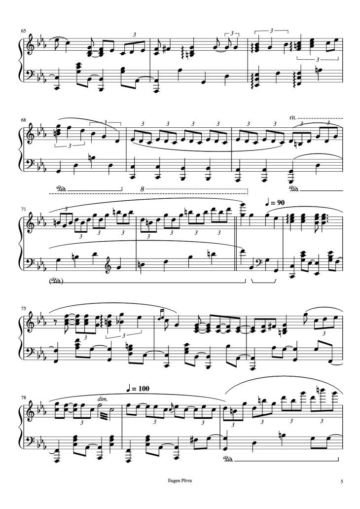 Page 5 of the piano sheet music PDF Piano – Summertime Piano by George Gershwin