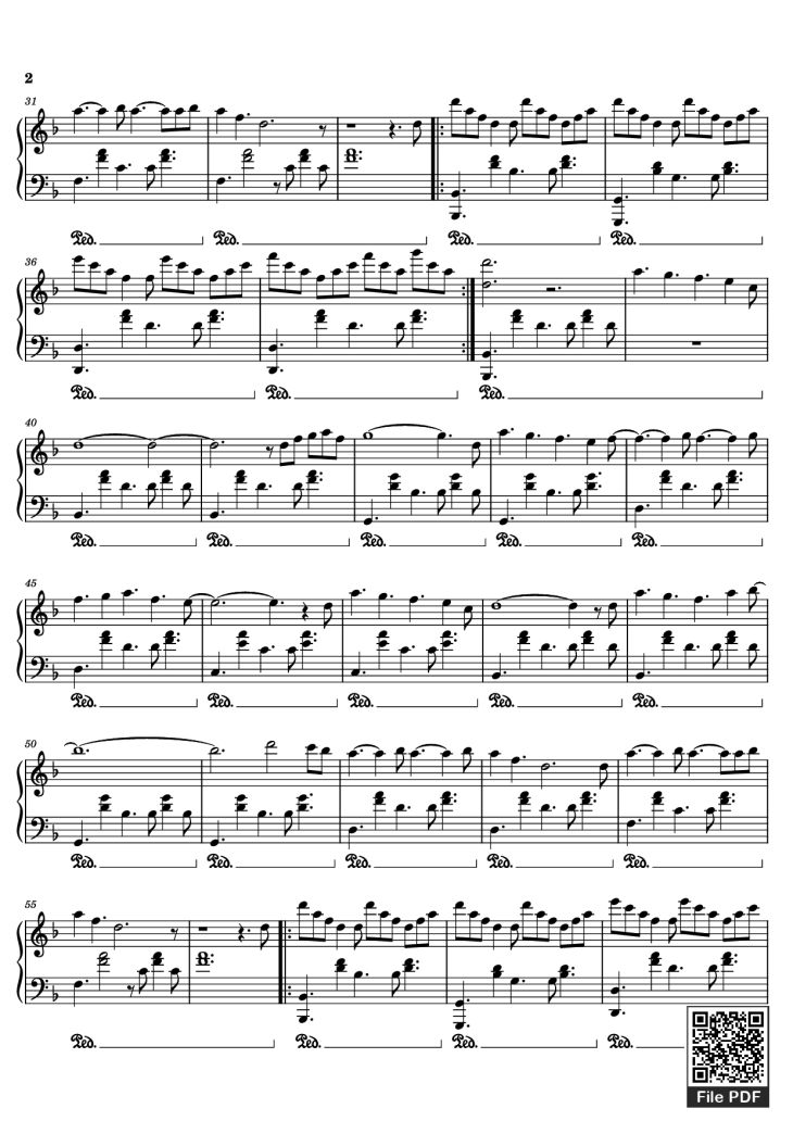 Page 2 of the piano sheet music PDF Piano – Idea 9 Piano by Gibran Alcocer