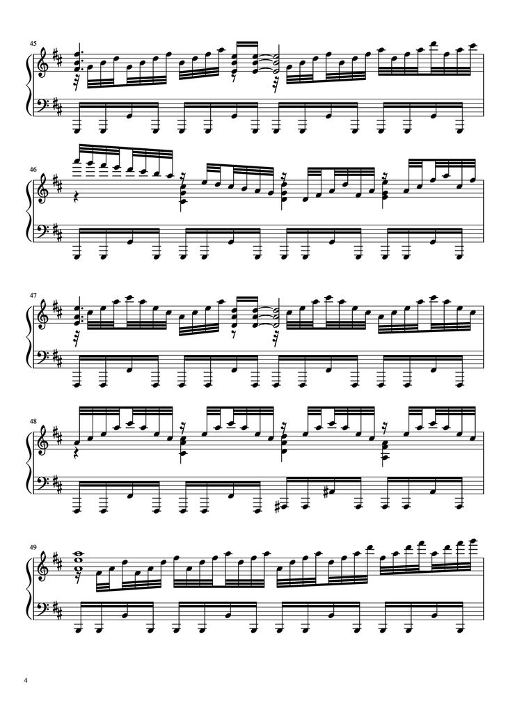 Page 4 of the piano sheet music PDF Piano – Ascension to Heaven Piano by Yusuke Ishiwata