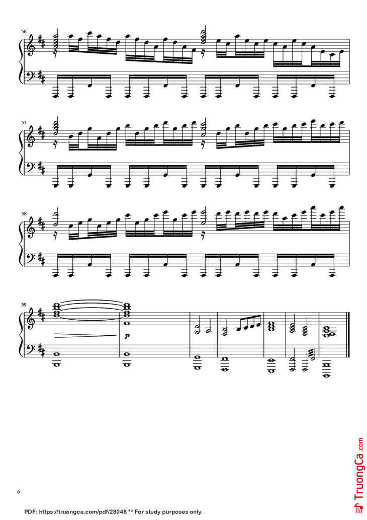 Page 6 of the piano sheet music PDF Piano – Ascension to Heaven Piano by Yusuke Ishiwata