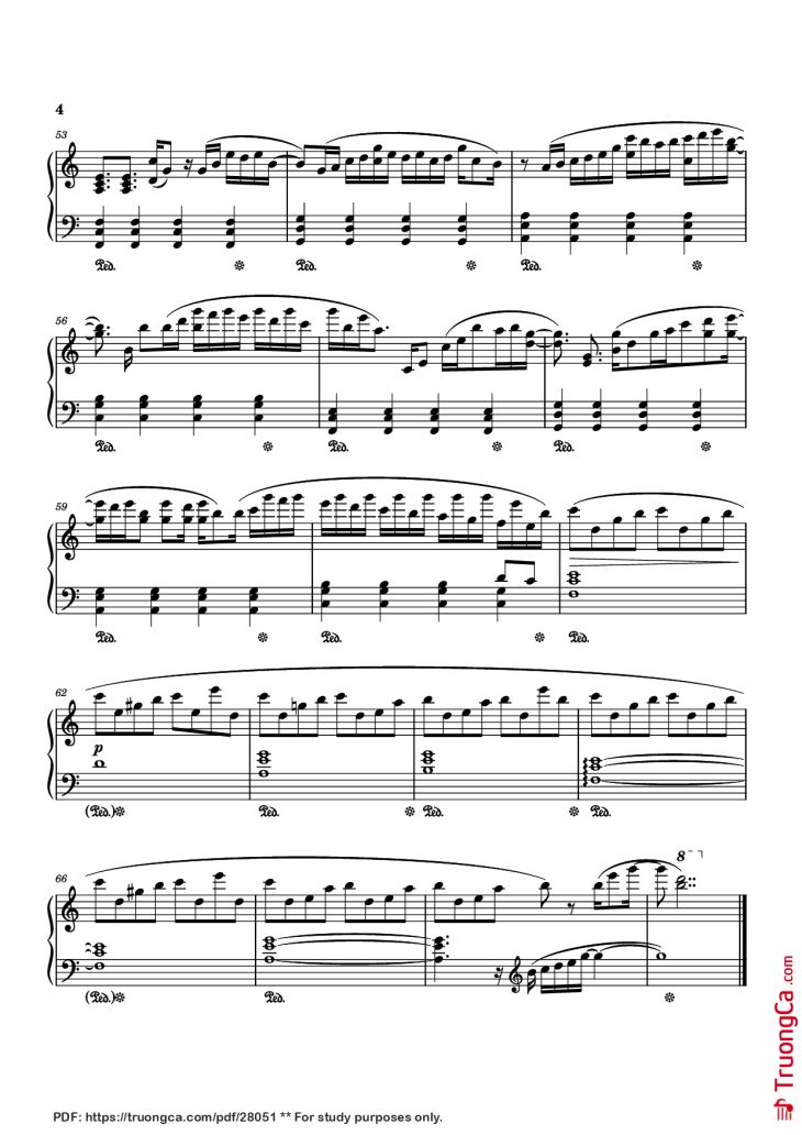 Page 4 of the piano sheet music PDF Piano – Nanami