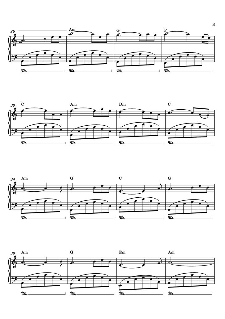 Page 3 of the piano sheet music PDF Piano – Thành Phố Buồn Piano Easy by Lam Phương