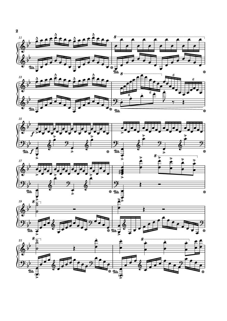 Page 2 of the piano sheet music PDF Piano – Rain Piano by Composed by Tony Ann