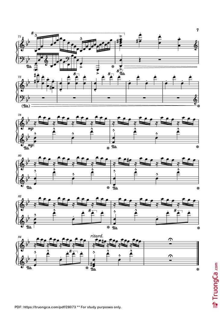 Page 7 of the piano sheet music PDF Piano – Rain Piano by Composed by Tony Ann