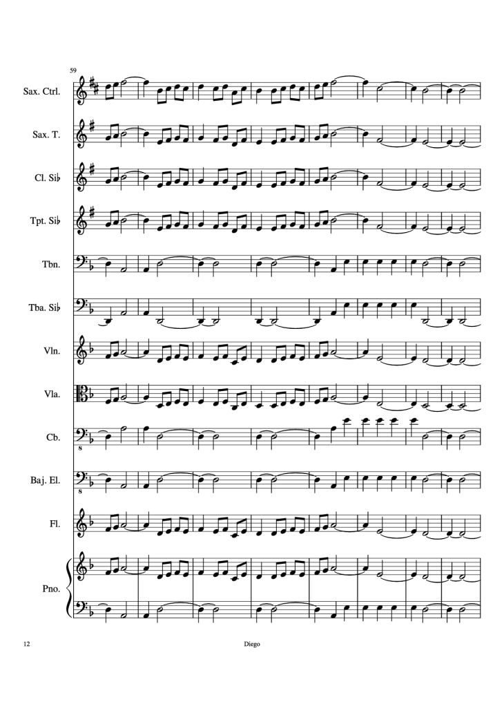 Page 12 of the piano sheet music PDF – Piratas del caribe Piano by DiegoSC