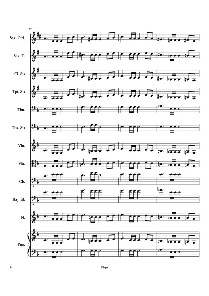 Page 14 of the piano sheet music PDF – Piratas del caribe Piano by DiegoSC