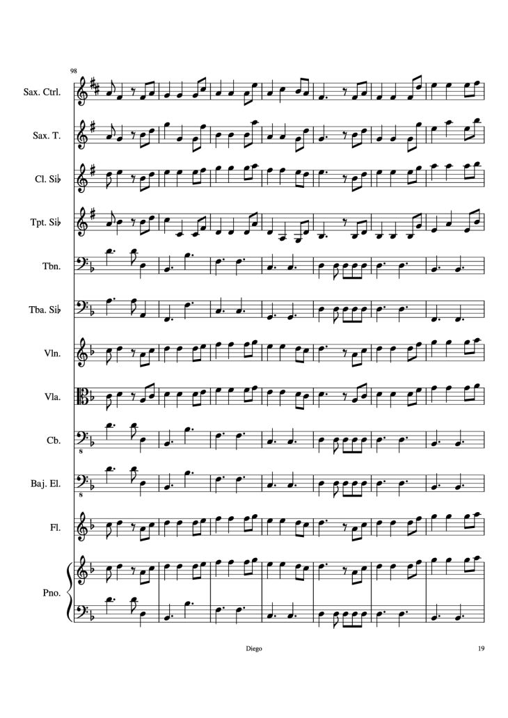 Page 19 of the piano sheet music PDF – Piratas del caribe Piano by DiegoSC