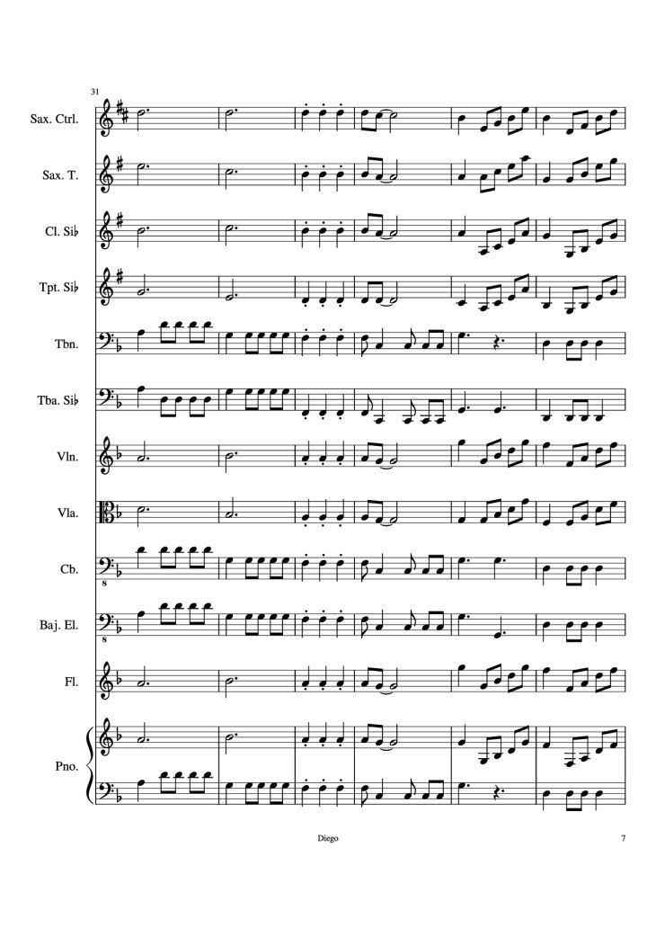 Page 7 of the piano sheet music PDF – Piratas del caribe Piano by DiegoSC