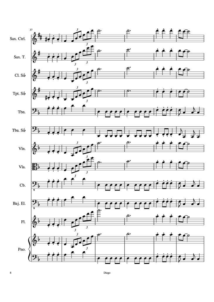 Page 8 of the piano sheet music PDF – Piratas del caribe Piano by DiegoSC