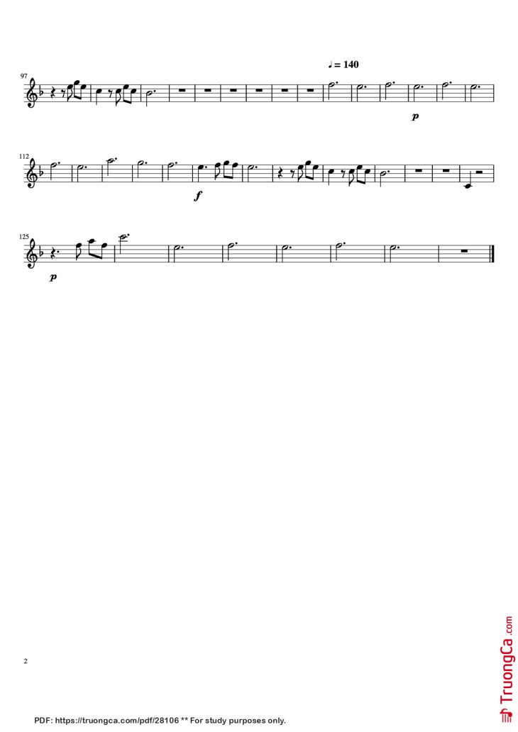 Page 2 of the piano sheet music PDF – Married Life Violin by Micheal Giacchino