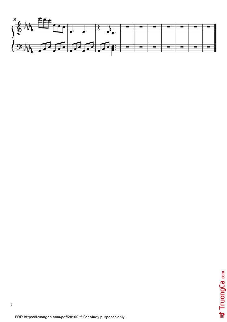 Page 2 of the piano sheet music PDF Piano – Class 1984 Piano by Timothy Van Patten