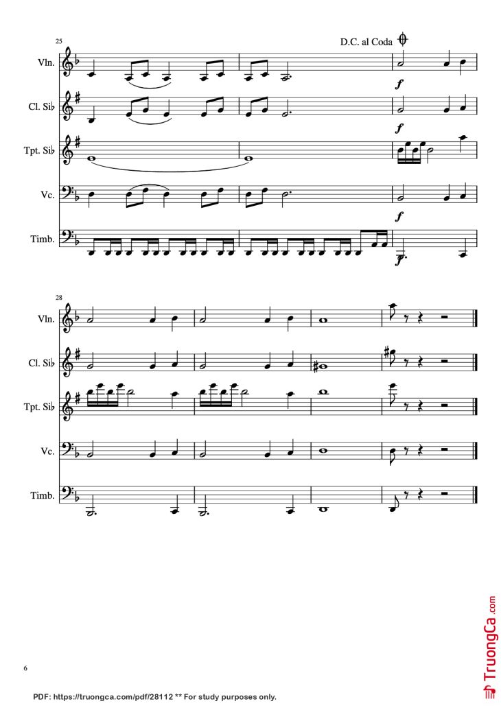 Page 6 of the piano sheet music PDF – EL BUENO, EL FEO Y EL MALO. Violin by Ennio Morricone