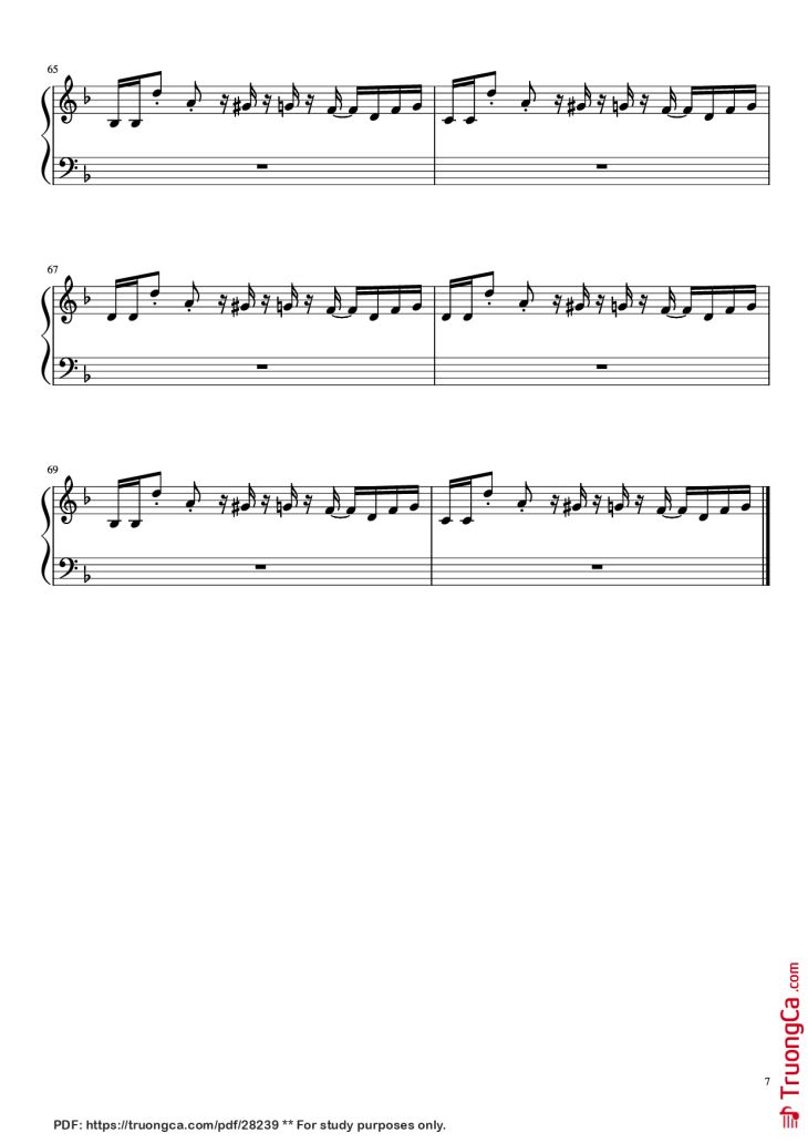 Page 7 of the piano sheet music PDF Piano – Undertale - Megalovania Piano by Composed by Toby Fox