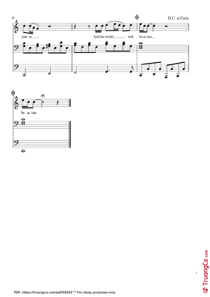 Page 3 of the piano sheet music PDF Piano – Imagine Piano & Vocal by John Lennon