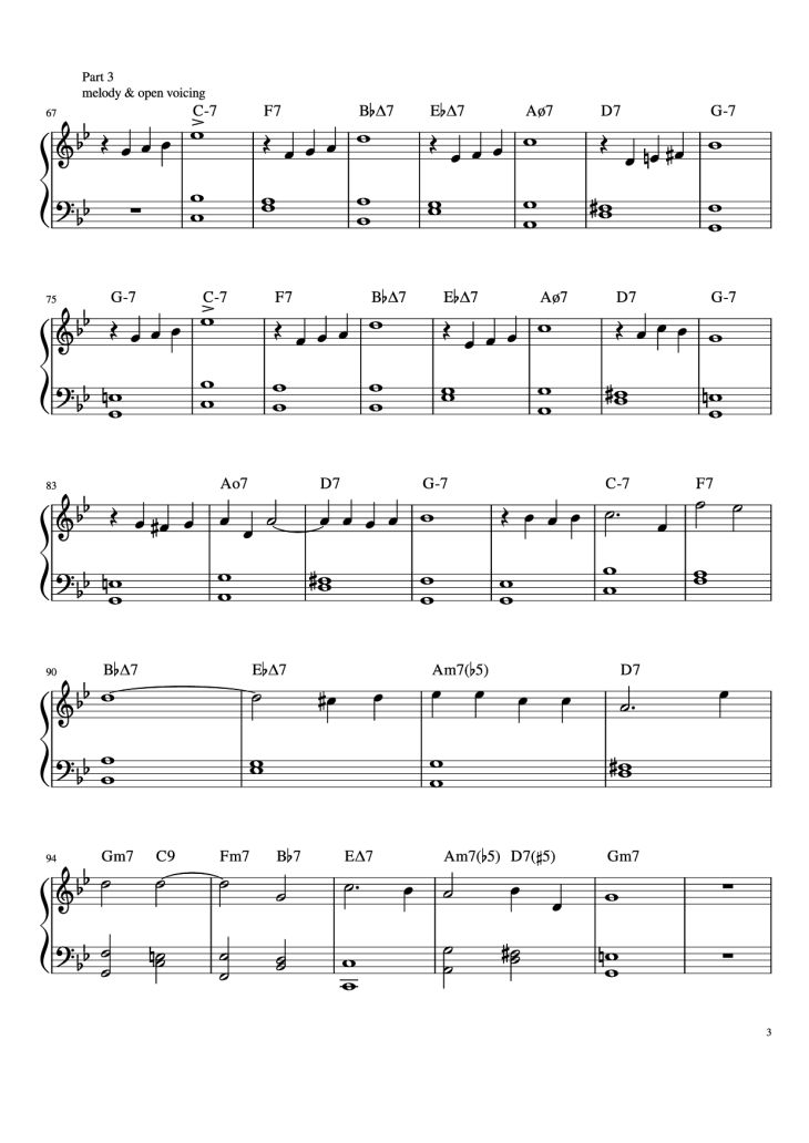 Page 3 of the piano sheet music PDF Piano – Autumn Leaves Piano Easy by Joseph Kosma