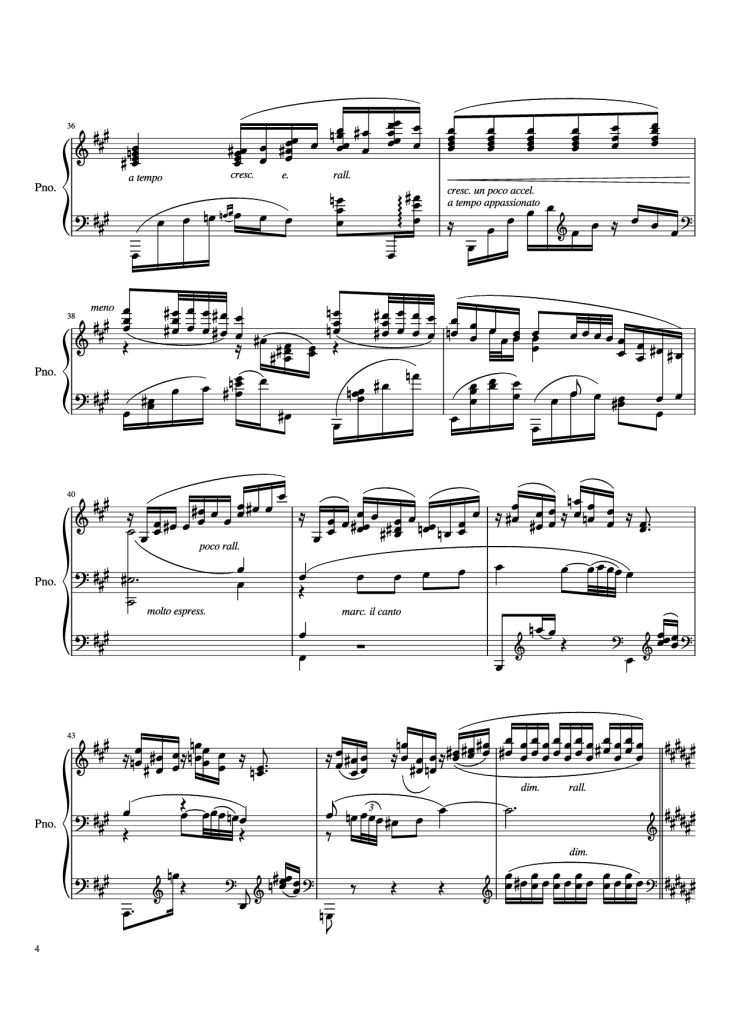 Page 4 of the piano sheet music PDF Piano – IV. Quejas o la Maja y el Ruiseñor Piano by Enrique Granados